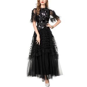 Burryco Womens Embellished Maxi Dress